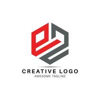 ez brev polygon form logotyp design ikon vektor