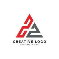 zz oder 22 Brief Dreieck gestalten Logo Design Symbol vektor