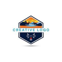 kreativ årgång logotyp design vektor