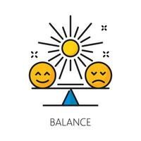 balans, mental hälsa ikon, symbol av skalor vektor