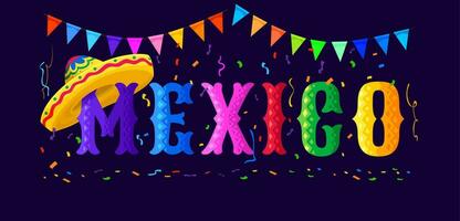 mexico Semester firande typografi baner vektor