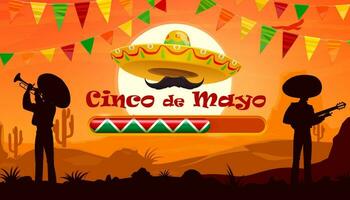 cinco de Mayo Mexikaner Urlaub Wird geladen Banner vektor