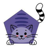 Karikatur Katze Tier Charakter mit Mathematik gestalten vektor