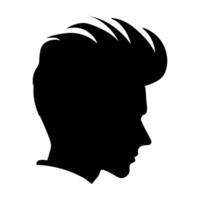 Pompadour Haarschnitt Silhouette frei, Männer Haar Schnitt Vektor, modisch stilvoll männlich Frisur Silhouette vektor