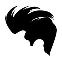 Pompadour Haarschnitt Silhouette Clip Art, Männer Haar Schnitt Vektor, modisch stilvoll männlich Frisur Silhouette vektor