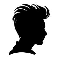 quiff frisyr silhuett ClipArt, män hår skära vektor, trendig eleganta manlig frisyr silhuett vektor