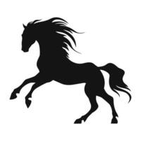 en häst silhuett vektor isolerat på en vit bakgrund, en rör på sig häst silhuett ClipArt