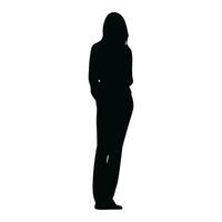 en företag kvinna vektor silhuett, en flicka vektor isolerat på en vit bakgrund, företags- person svart vektor