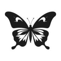 fjäril silhuett vektor illustration, flygande fjäril svart silhuett, monark ClipArt isolerat på en vit bakgrund