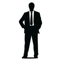 ein Geschäftsmann Vektor Silhouette, ein Mann Vektor isoliert auf ein Weiß Hintergrund, ein korporativ Person schwarz Vektor