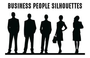 kostenlos Geschäft Menschen Silhouetten Vektor Satz, korporativ Männer und Frauen Silhouette bündeln isoliert auf ein Weiß Hintergrund