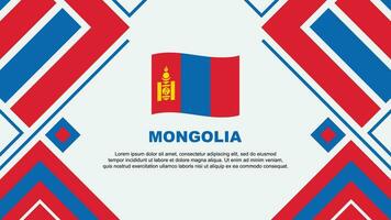 Mongolei Flagge abstrakt Hintergrund Design Vorlage. Mongolei Unabhängigkeit Tag Banner Hintergrund Vektor Illustration. Mongolei Flagge