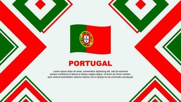 portugal flagga abstrakt bakgrund design mall. portugal oberoende dag baner tapet vektor illustration. portugal oberoende dag