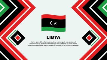 libyen flagga abstrakt bakgrund design mall. libyen oberoende dag baner tapet vektor illustration. libyen design
