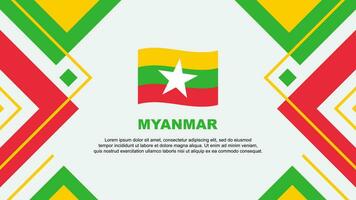 Myanmar Flagge abstrakt Hintergrund Design Vorlage. Myanmar Unabhängigkeit Tag Banner Hintergrund Vektor Illustration. Myanmar Illustration