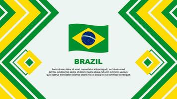 Brasilien flagga abstrakt bakgrund design mall. Brasilien oberoende dag baner tapet vektor illustration. Brasilien design