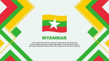 myanmar flagga abstrakt bakgrund design mall. myanmar oberoende dag baner tapet vektor illustration. myanmar baner
