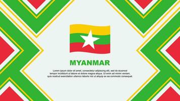 Myanmar Flagge abstrakt Hintergrund Design Vorlage. Myanmar Unabhängigkeit Tag Banner Hintergrund Vektor Illustration. Myanmar Vektor