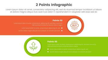 gegen oder vergleichen Sie und Vergleich Konzept zum Infografik Vorlage Banner mit horizontal runden Rechteck Box mit zwei Punkt aufführen Information vektor