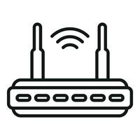 W-lan Router Symbol Gliederung Vektor. Clever Büro vektor