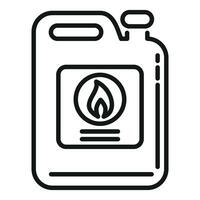 Neu Etikette Kerosin Kanister Symbol Gliederung Vektor. Lager Lampe Öl vektor