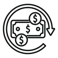 Veränderung Kasse Währung Symbol Gliederung Vektor. Geld Zahlung vektor