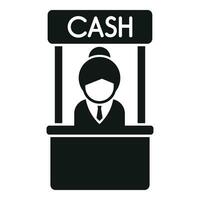 Kasse Bank Kiosk Symbol einfach Vektor. Anerkennung Geld vektor