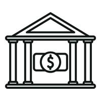 pengar kontanter Bank ikon översikt vektor. betalning stack plånbok vektor