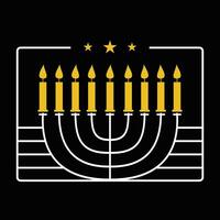 hanukkah dag t skjorta design. vektor