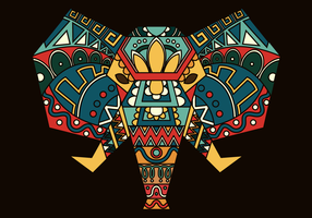 Bohemian färgmålad elefant vektor illustration