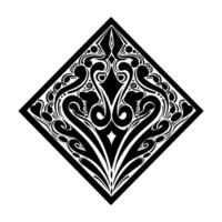 prydnad tatuering logotyp svart vit vektor