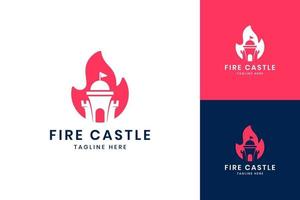 Feuerschloss Negativraum Logo Design vektor