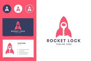 Rocket Lock Negativ Space Logo Design vektor