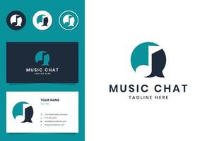 Musik-Chat negativer Weltraum-Logo-Design vektor