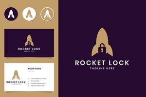 Rocket Lock Negativ Space Logo Design vektor