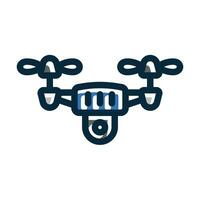 quadrocopter vektor tjock linje fylld mörk färger