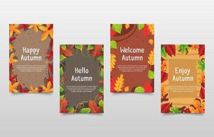 samling av höstens gratulationskort vektor