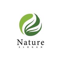 natur logotyp vektor designmall. blad ikon