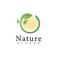 Natur-Logo-Vektor-Design-Vorlage. Blattsymbol vektor