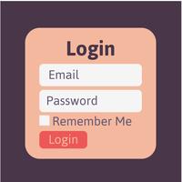 Rengör Medlems Login Design vektor