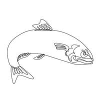 arg atlantic sill sardin fisk hoppar kontinuerlig linje ritning vektor