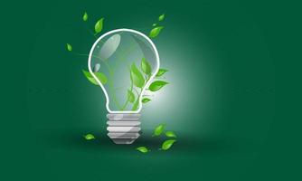 Denken Sie an grüne Öko-Energie-Symbol Klimawandel erneuerbares Design vektor
