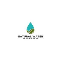Logovorlage für natürliches Wasser in weißem Hintergrund vektor