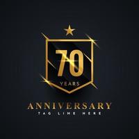 70-jähriges Jubiläum Emblem Bagde Label Template Design