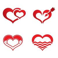 kärlek logotyp vektor mall ikonuppsättning