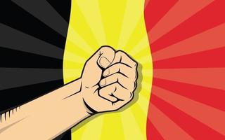 belgien europa land bekämpa protest symbol med stark hand vektor