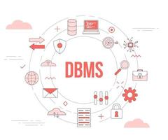 Konzept des dbms-Datenbankmanagementsystems vektor