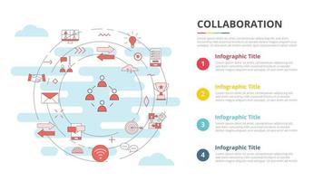 samarbete koncept för infographic mall banner vektor