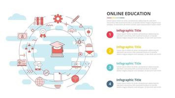 Online-Bildungskonzept für Infografik-Vorlagenbanner vektor