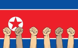 Nordkorea protestkamp mot en krigsillustration vektor